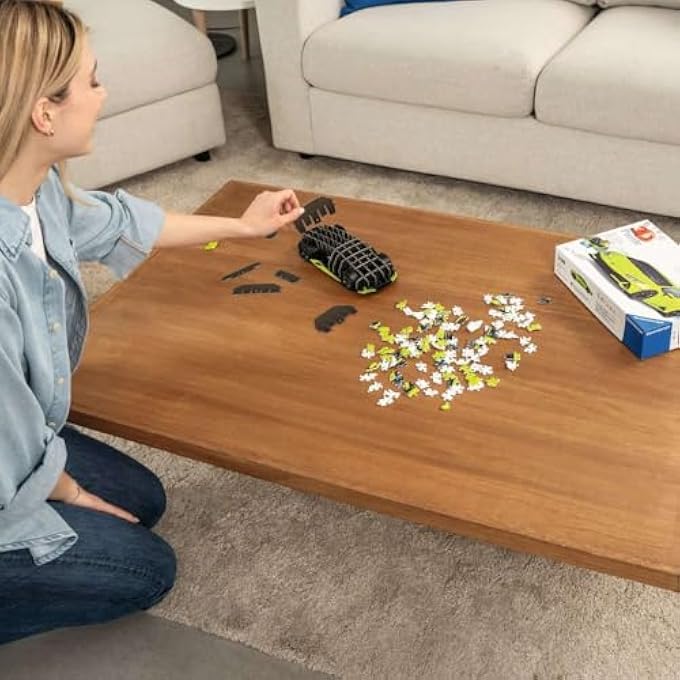 LAMBORGHINI‑HURACN‑EVO‑VERDE PREMIUM 3D PUZZLE 108 PIECE 1:18 SCALE MODEL WITH ROTATING WHEELS | NO GLUE NEEDED EASY CLICK ASSEMBLY DISPLAY BASE INCLUDED| 11559‑4 - Image 4